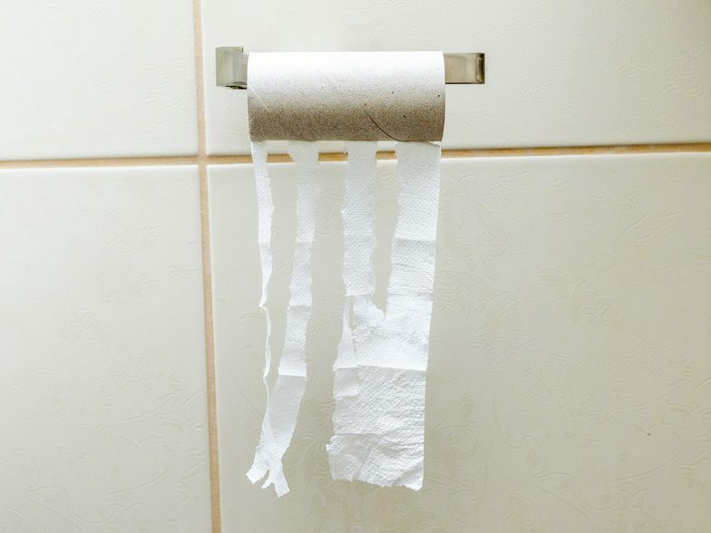 Leere Toilettenpapierrollen