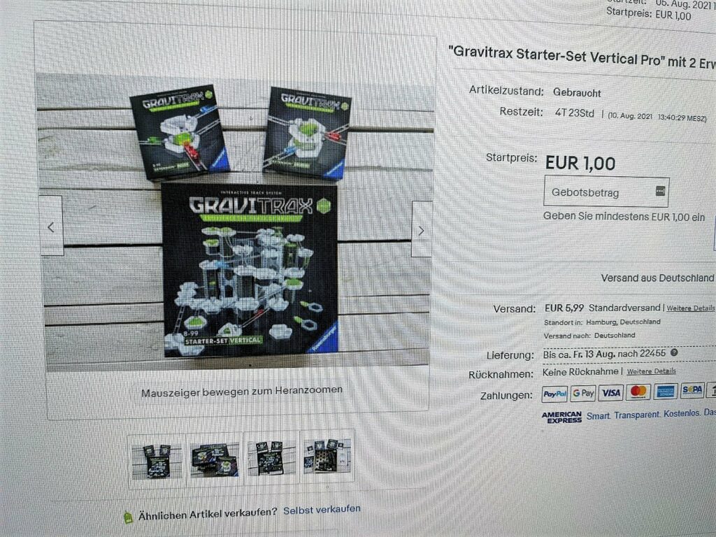 Spielzeug verkaufen, eBay-Bonuspunkte sammeln und Platz für Neues schaffen 9 ebay anzeige gravitrax