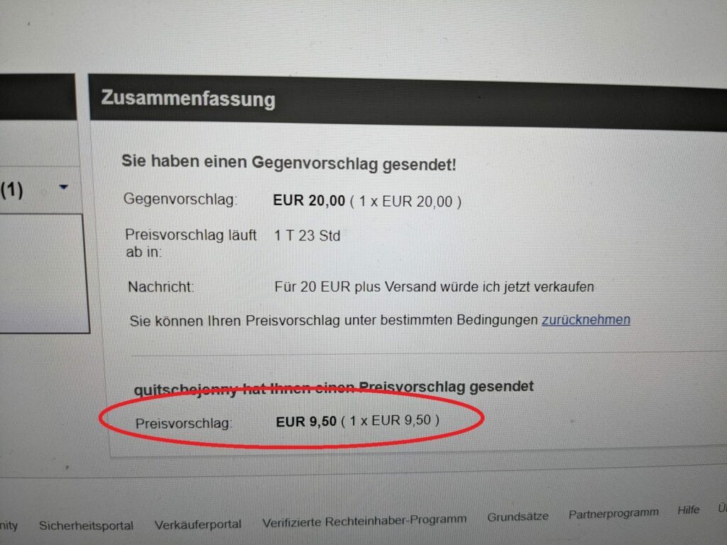 Games & Videos bei eBay verkaufen - ein Erfahrungsbericht 11 gegenvorschlag