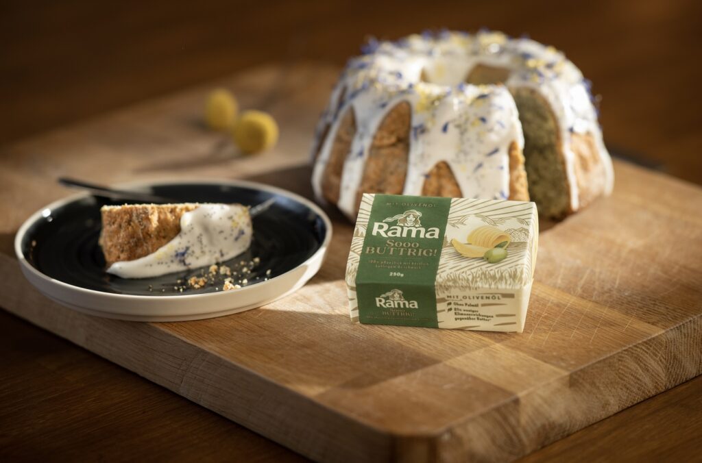 Die neue pflanzliche Butter von Rama gibt es in zwei Varianten, ungesalzen und mit Olivenöl