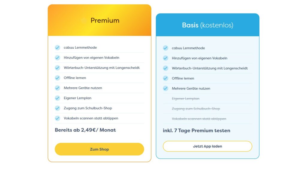 Spielerisch Vokabeln lernen - Sprachen üben mit der cabuu App 3 screencapture cabuu app preise 2023 08 28 22 49 13