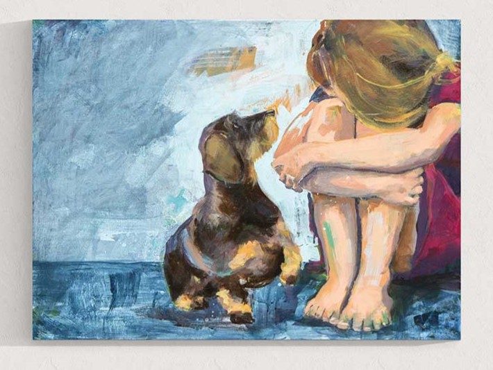 Familienhund - Ja oder nein? 8 wichtige Fragen... 6 Tamara Tavella Art Kinder Tiere verkaeufliche Kunst freie Kunstwerke Maedchen Hund