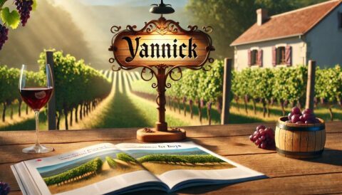 DALL·E 2024 06 21 21.25.07 A photorealistic key visual for a magazine article about French names for boys. The scene features a charming French countryside with a picturesque vi