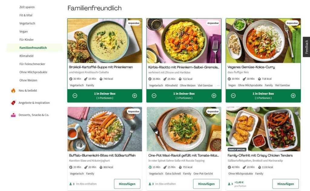 Gemüse ohne Meckern - HelloFresh & Acker e.V. bringen 6 leckere Gerichte auf Kinderteller 7 screencapture hellofresh de store 2024 09 19 15 27 37