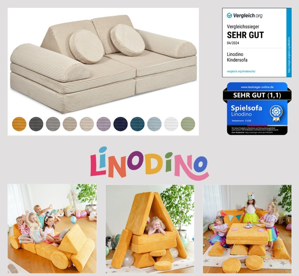 7 clevere Ideen für ein mitwachsendes Kinderzimmer – Diese Möbel sparen Geld & Platz! 6 Modulare Spielsofas und Add-ons von Linodino zu einem fairen Preis