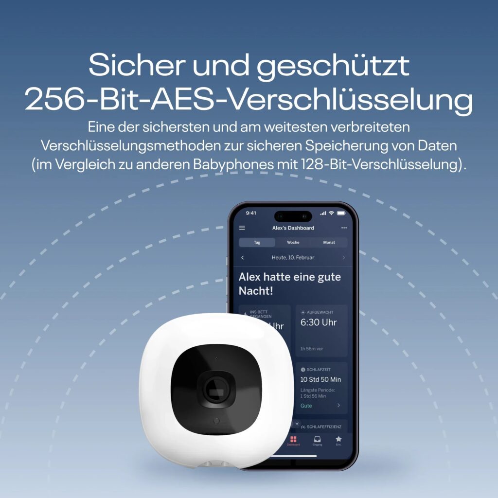 Unsere Erfahrungen mit der Nanit Pro: Wie gut ist die Baby Cam wirklich? 11 Nanit Pro Kamera Babyphone 256 bit AES Verschlusselung 3000x
