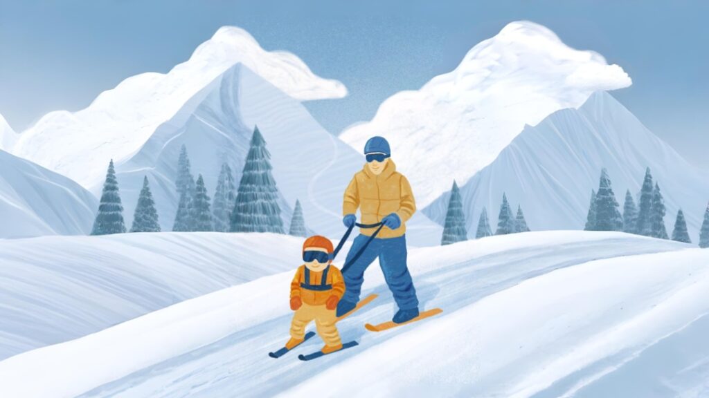 Väter können ihren Kinder die Liebe zum Ski näherbringen