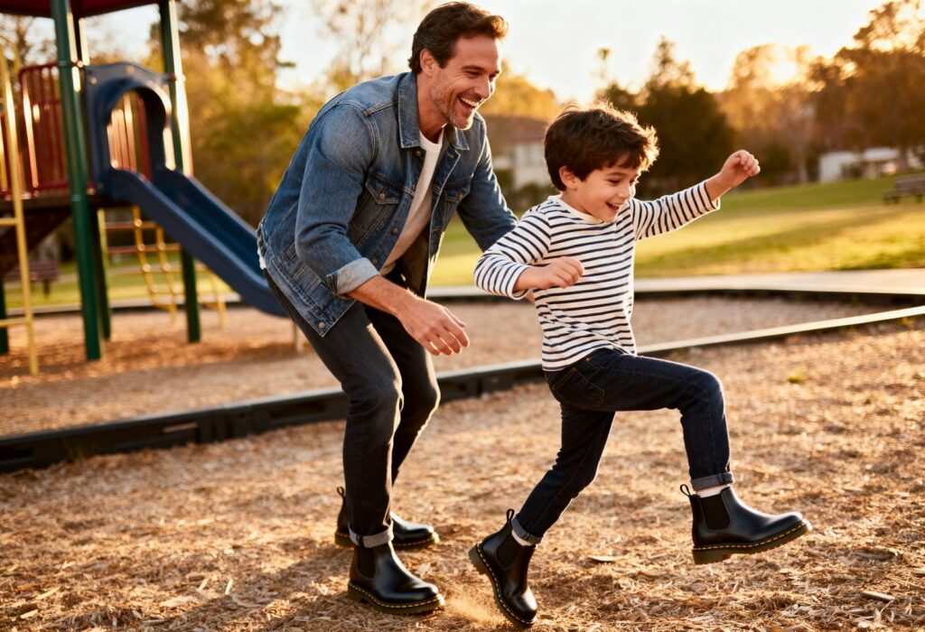 Zwischen Spielplatz und Streetwear - Coole Styles für Väter und ihre Kinder 6 freepik a father and his young son playing outside on a pl 78544