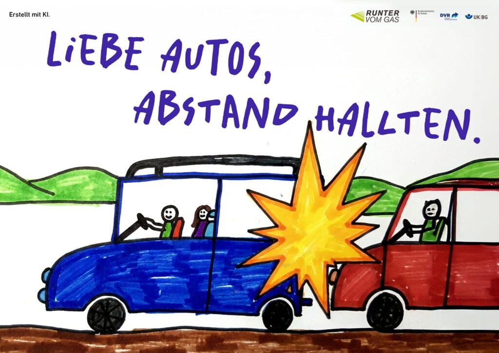 „Rasen ist doof!" – Jetzt gestalten Kinder Deutschlands Autobahnplakate 9 Kinderzeichnung Abstand 1