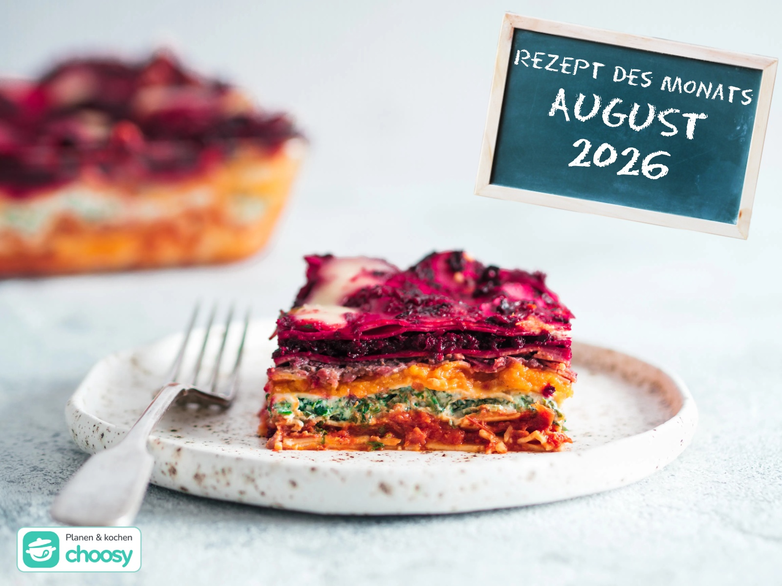 Rezept des Monats 08.2026: Regenbogen-Lasagne mit Rote Bete und Spinat 4 rezept des monats head master 2024