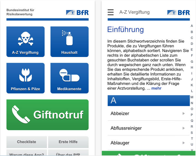 Neue App hilft bei Vergiftungsunfällen von Kindern 2 BfR App