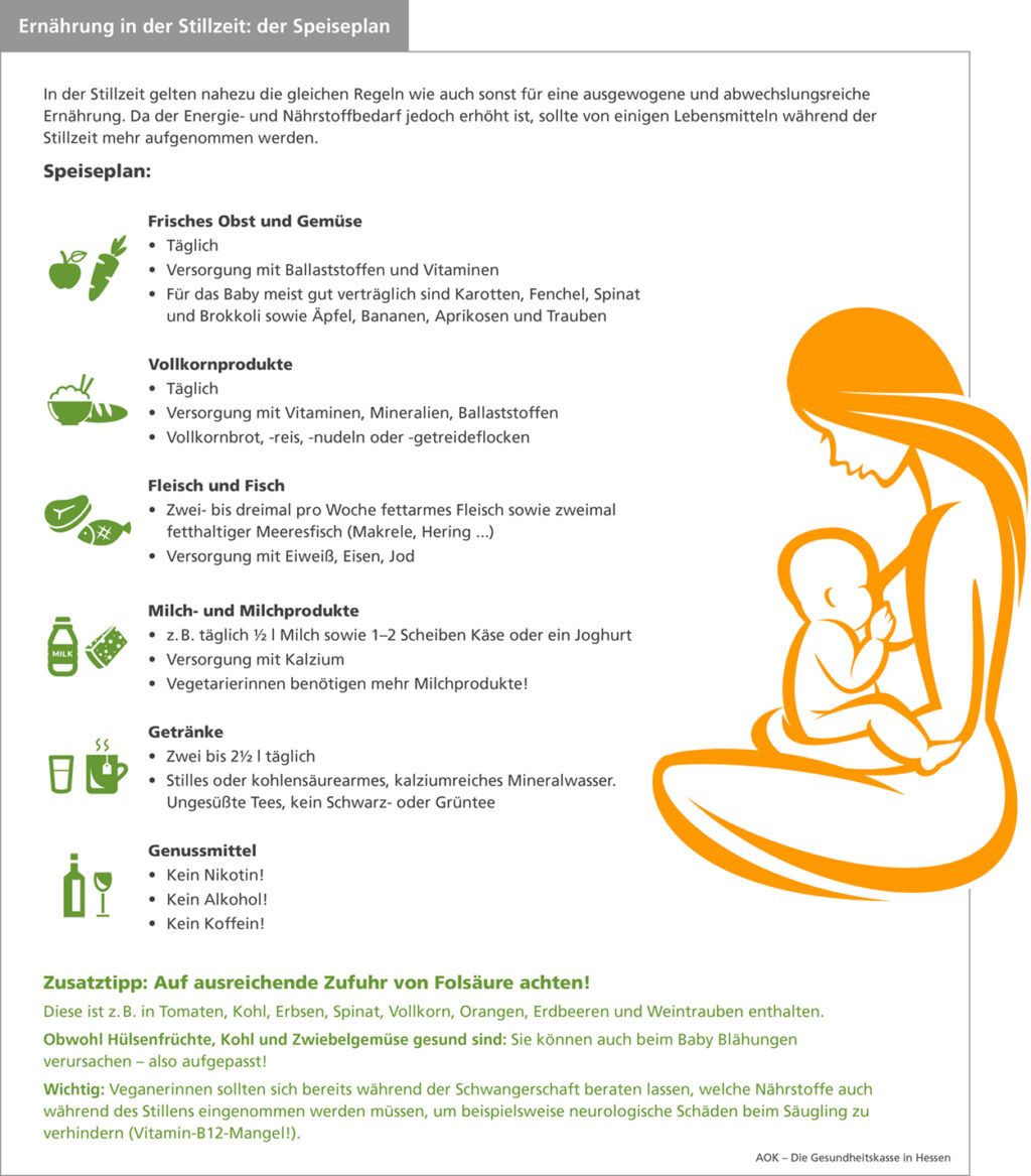 Infografik Ernaehrung in der Stillzeit